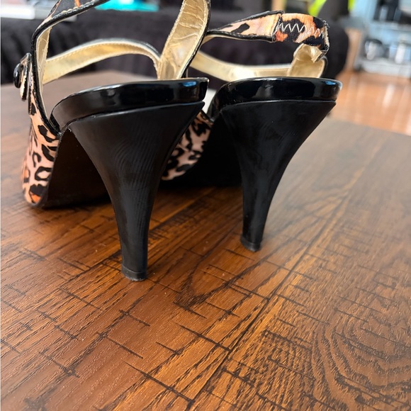 Leopard Print Peep Toe Heels - Picture 12 of 14